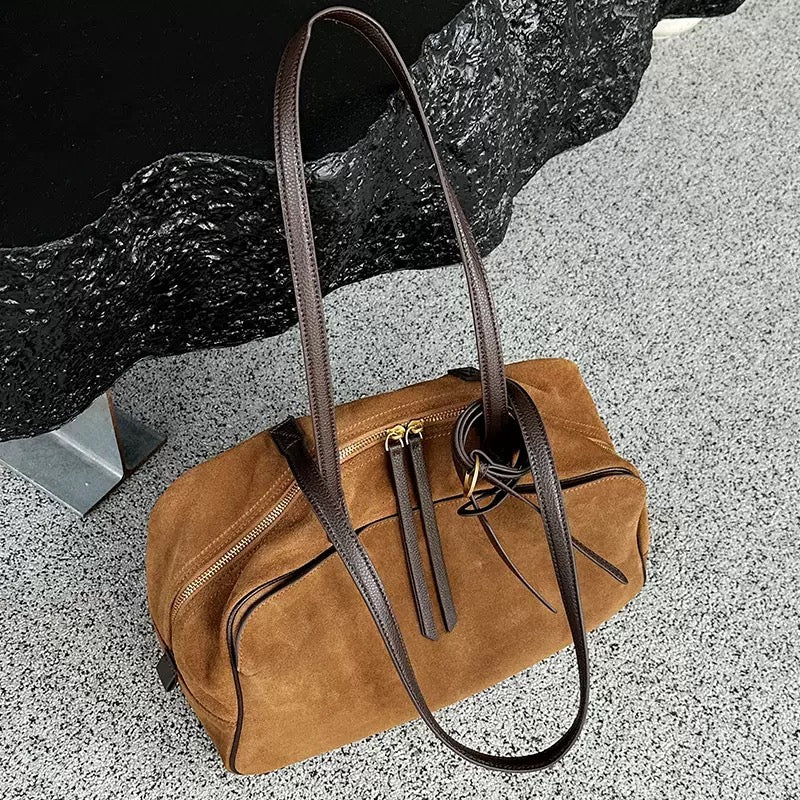 M393 suede boston handbags