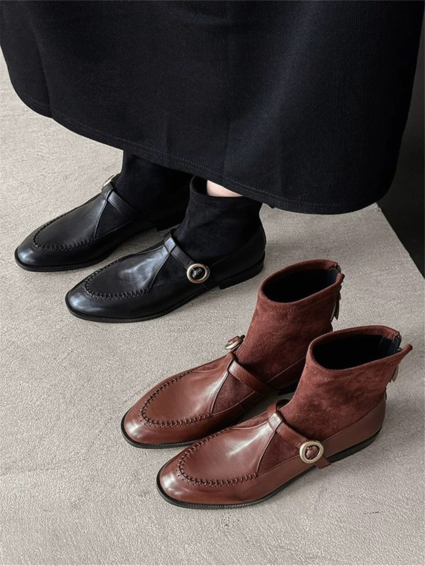 3183 winter cowhide boots