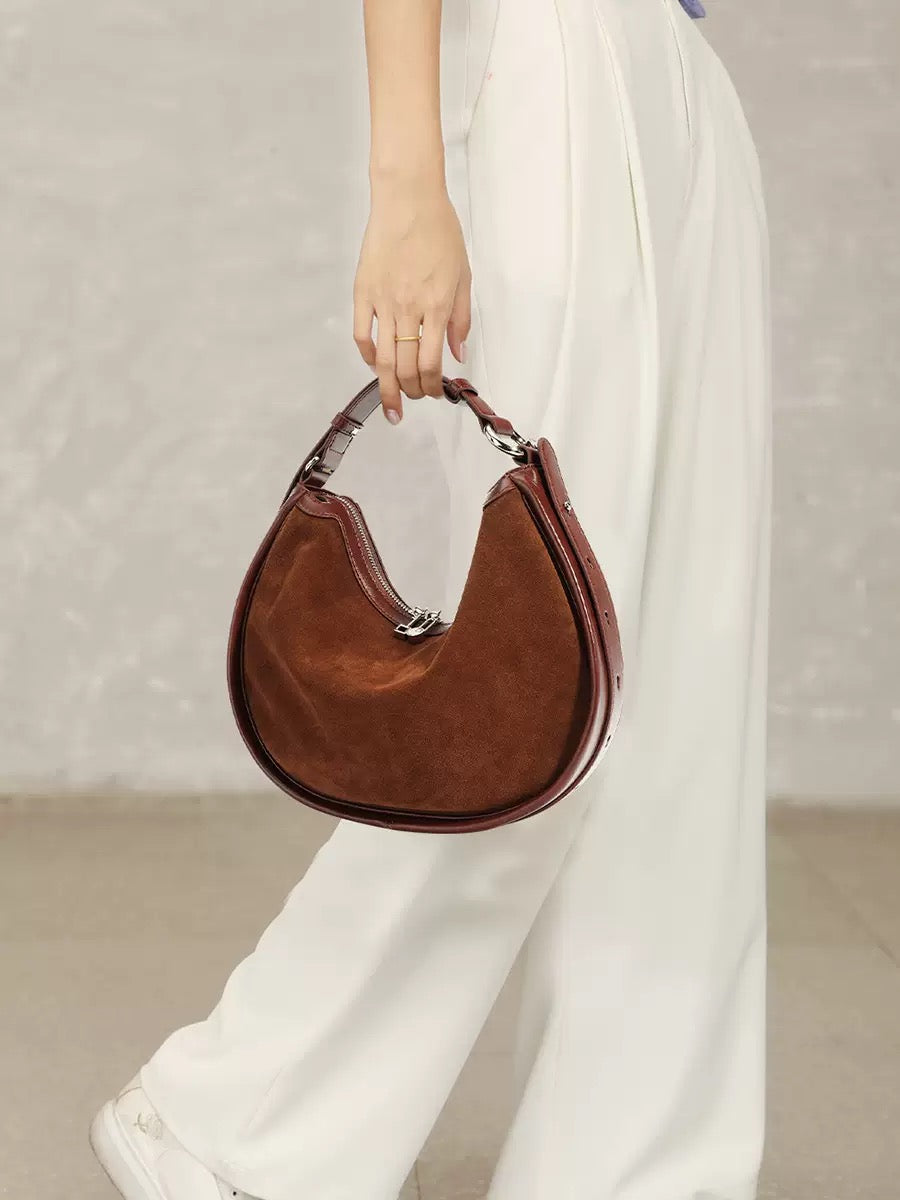 2409 suede leather shoulder bag