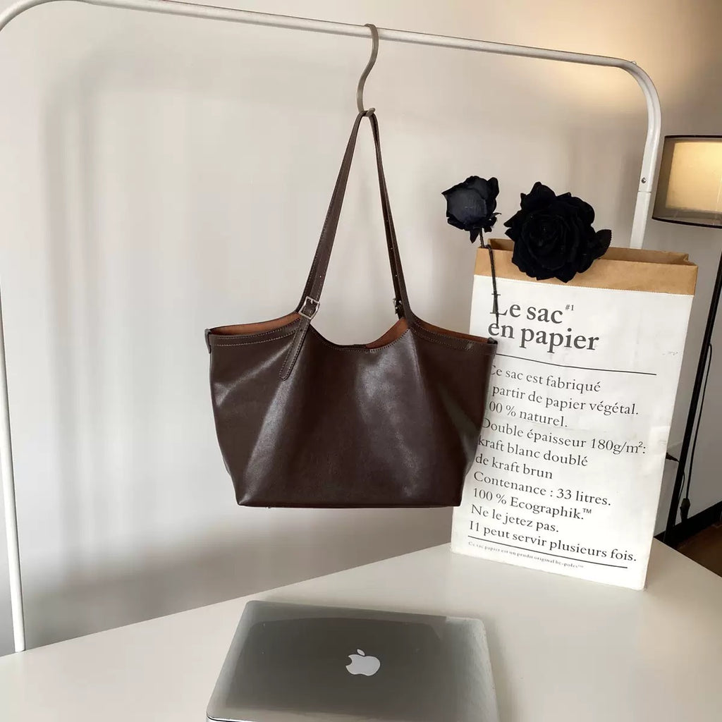 2411 cowhide large shopping totes