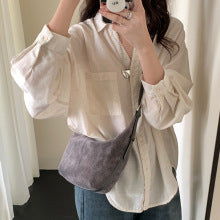 T001 suede leather vintage shoulder bag