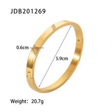 T018 vintage titanium steel zircon bracelet
