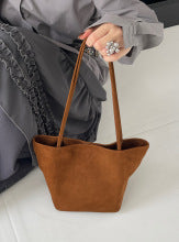 T049 suede leather large hobo bag