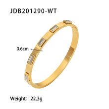 T018 vintage titanium steel zircon bracelet