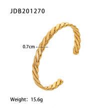 T018 vintage titanium steel zircon bracelet