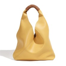 T045 Cowhide leather large hobo bag
